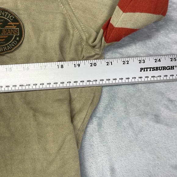 Armani Jeans Knitted Sweater Mens XXL Tan Slim Fit Long Sleeve V-Neck Pullover - Picture 4 of 6